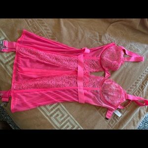 Victoria’s Secret Lingerie Garter Slip Hot Pink